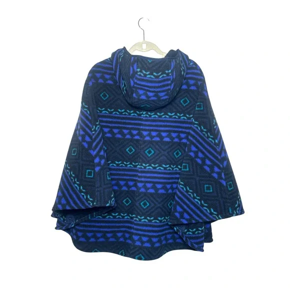 Patagonia Women's Synchilla Fleece Poncho Cape Aztec Full Zip Hooded Size M/L - Picture 3 of 9